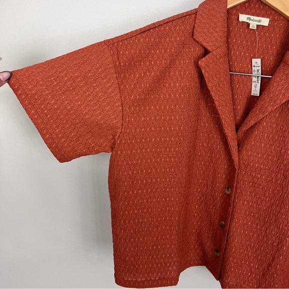 NWT Madewell Crinkle-Knit Button-Front Top - Picture 5 of 10
